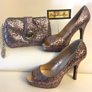 NEW Candie’s Multi-Colored Glitter Peep Toe Heel!